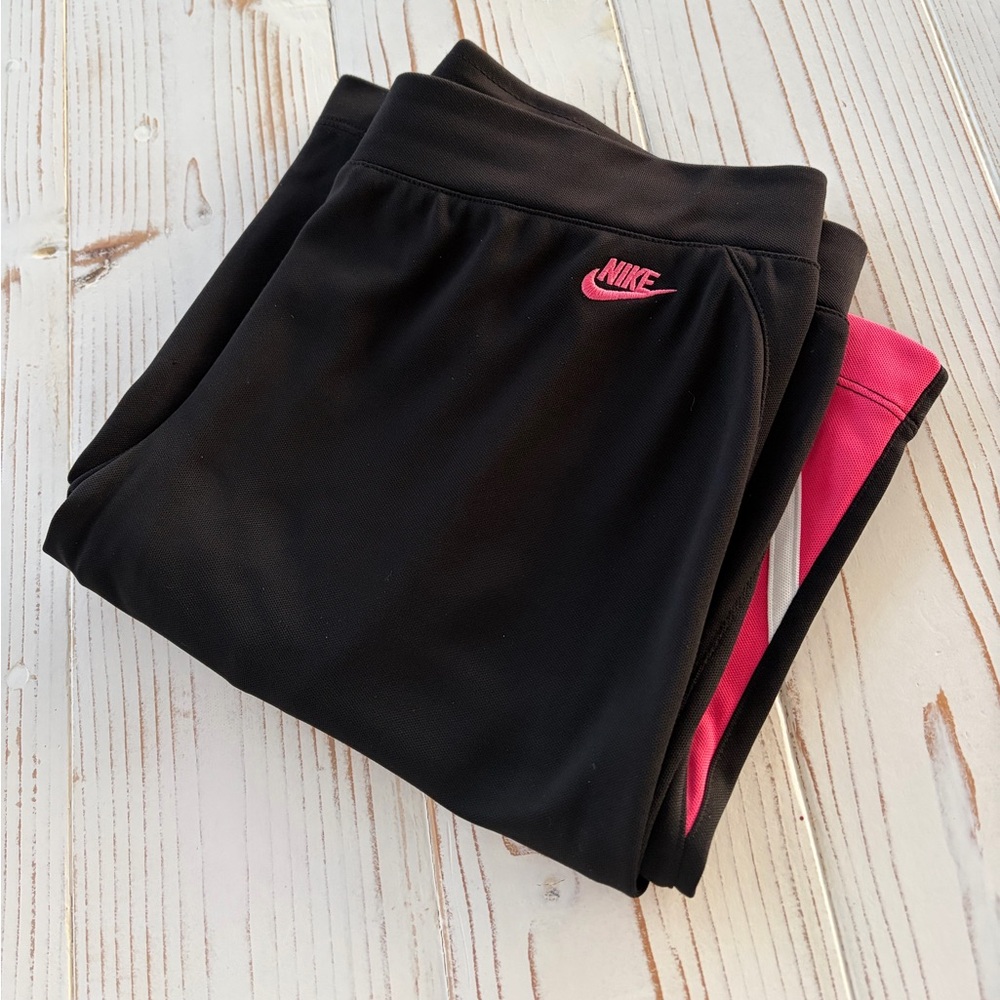 Vintage Black White and Pink Nike Training Pants with Pink Embroidered Logo💗